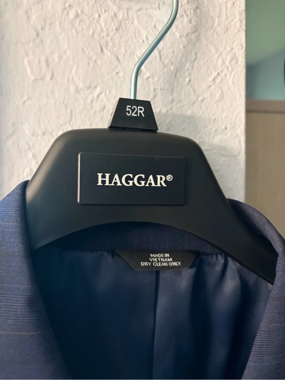 Haggar Men's Dark Navy Windowpane Suit Jacket